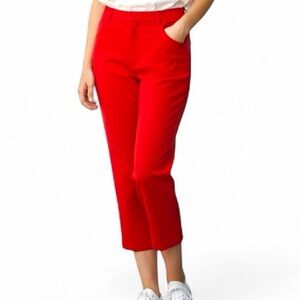 Anne Klein Vibrant Red Cropped Pants Size 8.